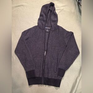 Gray Hooded Zip-Up Sweater youth size:m